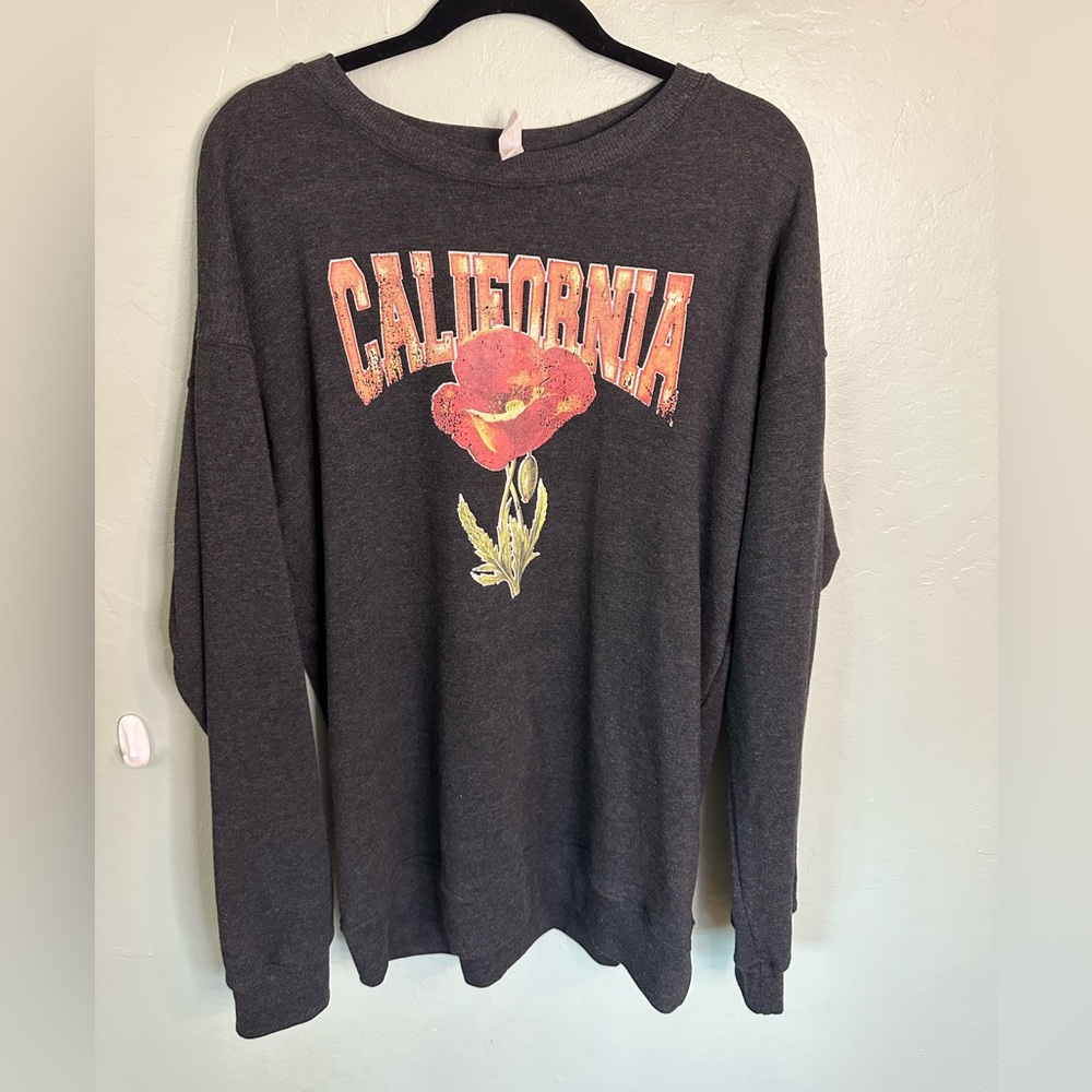 Boutique buy PROTREND California Poppy soft sweatshirt Dark Grey XL like new